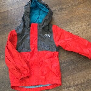 The North Face Kids Red and Dark Gray Raincoat